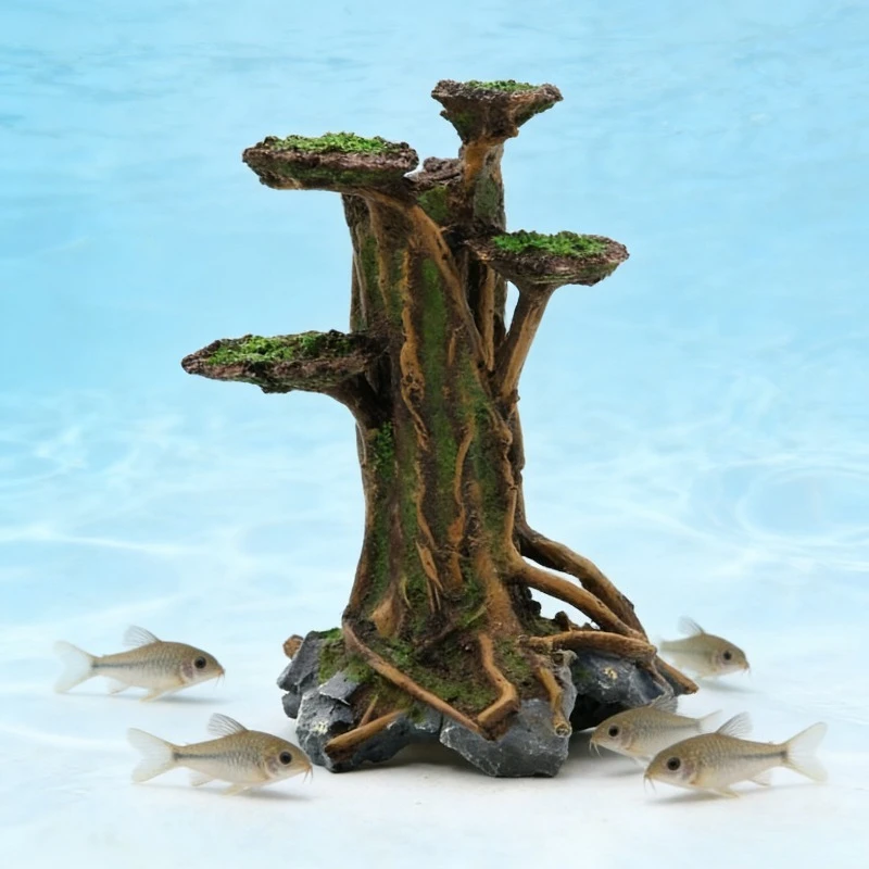 Aquarium Planted Wood - شجرة طحلب صناعية من الراتنج على