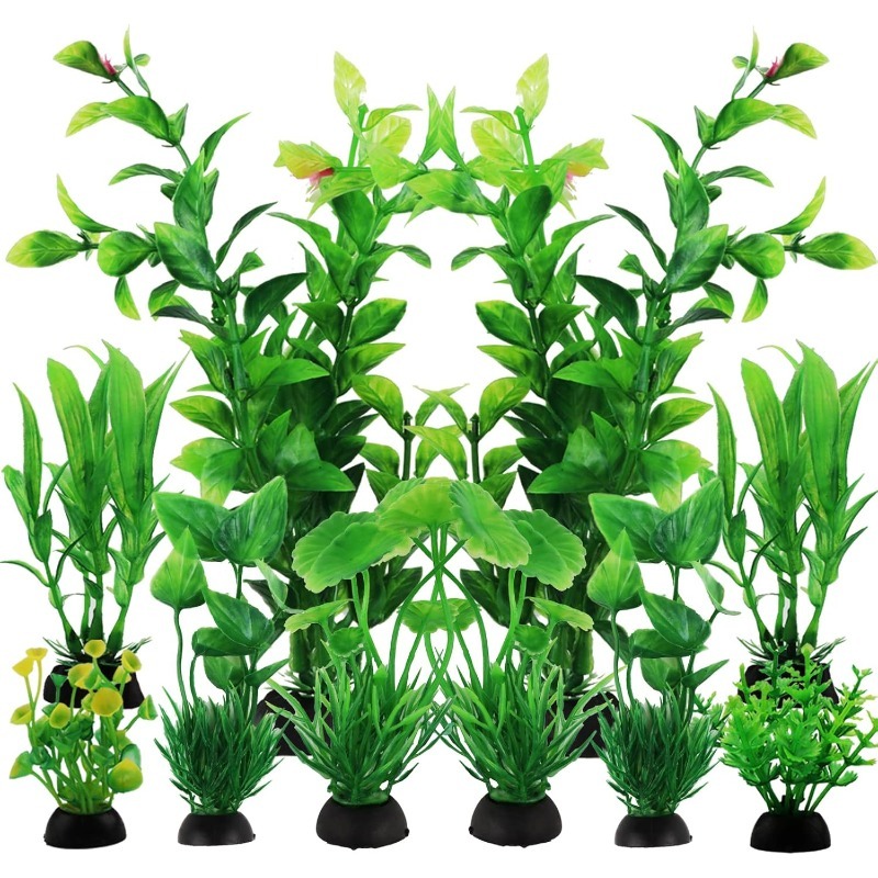 Aquarium Plant Vine - 10 قطع/مجموعة نباتات بلاستيكية اصطناعية لتزيين