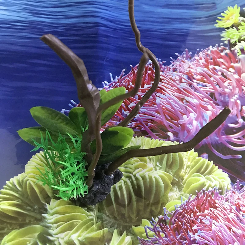 زينات محاكاة لحوض السمك ، غير  - مراجعة Aquarium Planted Wood وسعره