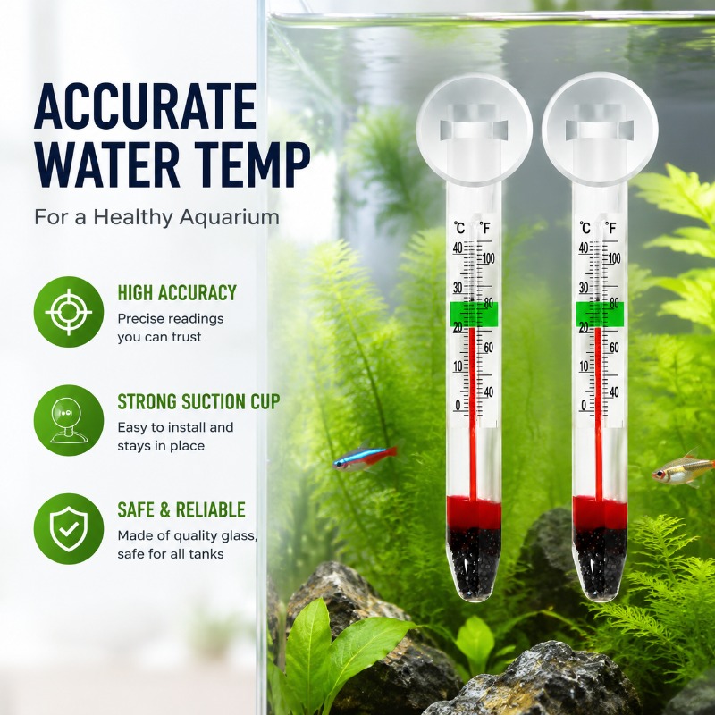ميزان حرارة زجاجي للأحواض الما - مراجعة Planted Aquarium Water Temperature وسعره