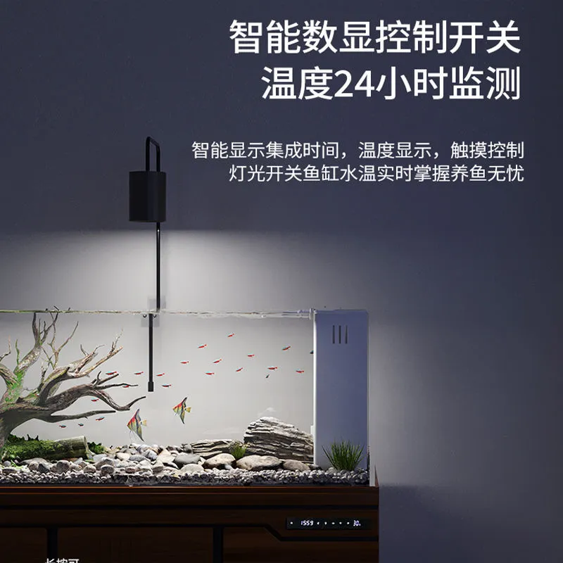 حوض سمك زجاجي كبير فائق البياض - مراجعة Aquarium Planted Wood وسعره